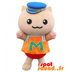 Mascot Nyan Mali, beige katt, lokfører, buss - MASFR26874 - Yuru-Chara japanske Mascots