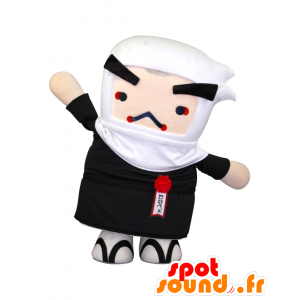 Mascotte de Na-cho Tanabe, ninja blanc et noir - MASFR26875 - Mascottes Yuru-Chara Japonaises