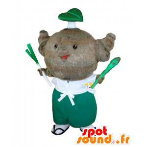 Mascot Satomaru kun, grijs en harige dier met groenten - MASFR26879 - Yuru-Chara Japanse Mascottes