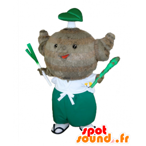 Mascot Satomaru kun, grå og hårete dyr med grønnsaker - MASFR26879 - Yuru-Chara japanske Mascots