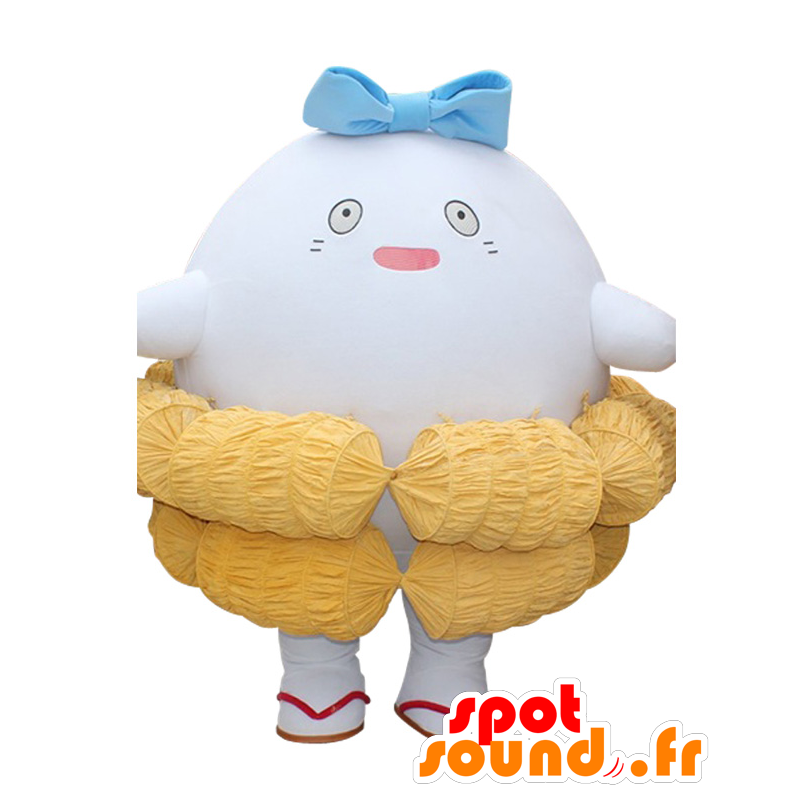 Mascot Sengoku Komachi, iso valkoinen mies, riisi kakku - MASFR26884 - Mascottes Yuru-Chara Japonaises