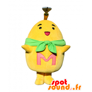 Mascotte de Mamyu, gros bonhomme jaune de bande dessinée - MASFR26889 - Mascottes Yuru-Chara Japonaises