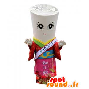 Mascot Washino Chan, białego papieru rolki - MASFR26894 - Yuru-Chara japońskie Maskotki