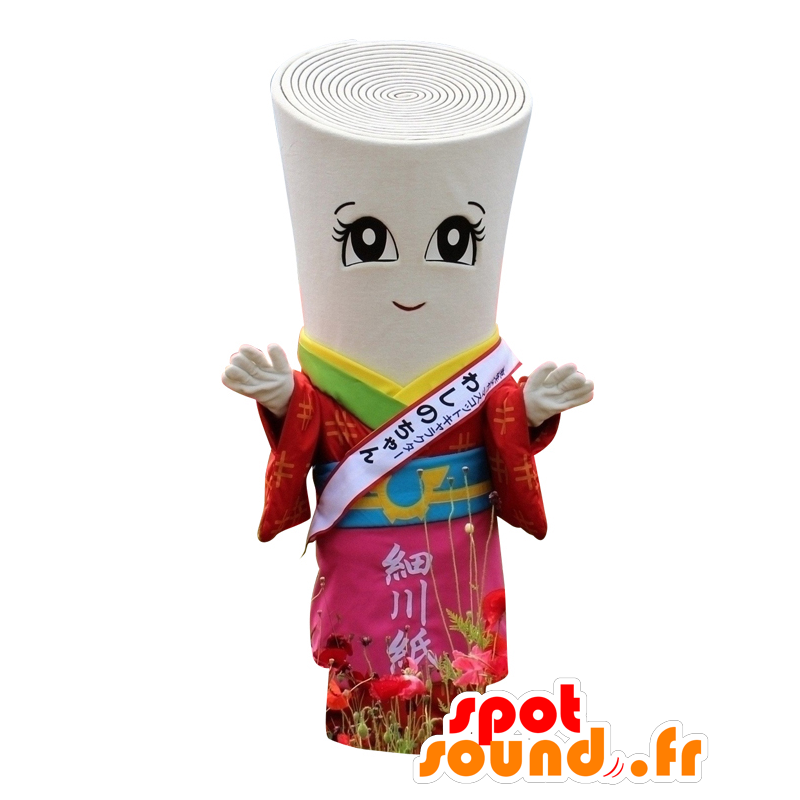 Washino chan mascot, white paper roll - MASFR26894 - Yuru-Chara Japanese mascots