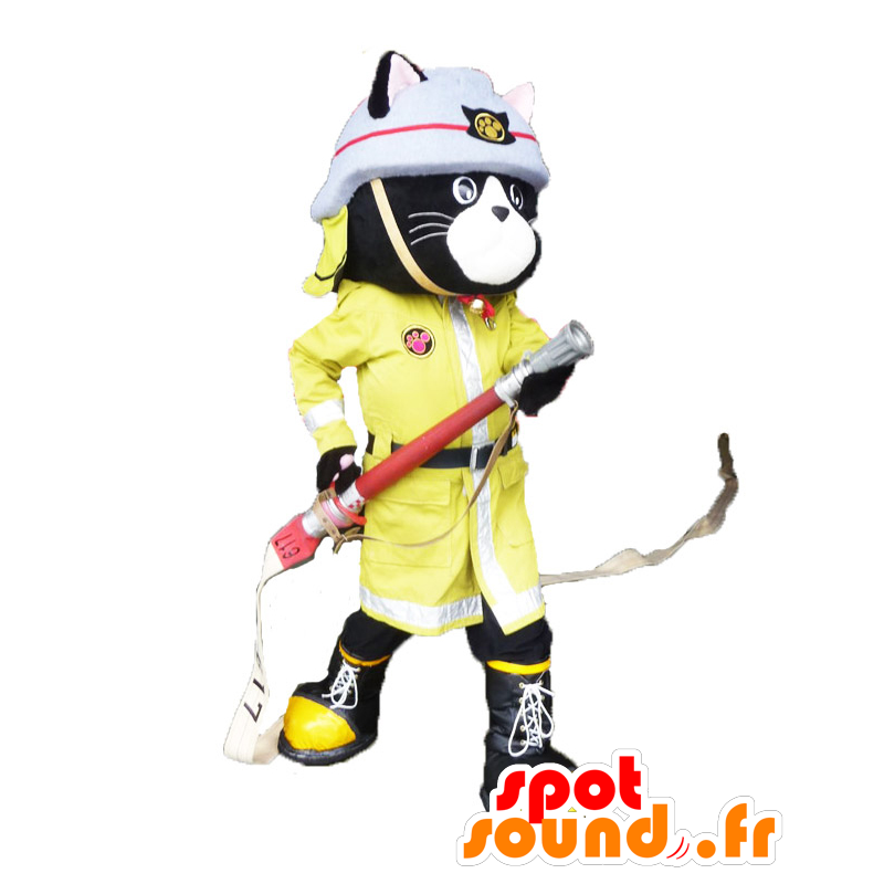 Lees Nyan mascota, gato negro bombero uniformado - MASFR26895 - Yuru-Chara mascotas japonesas