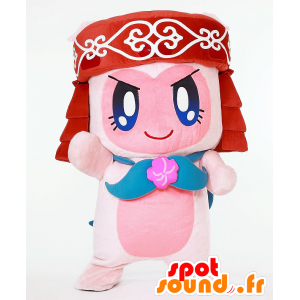 Mascot Nipone zu Nipopo Puppe, Rosa und Weiß - MASFR26898 - Yuru-Chara japanischen Maskottchen