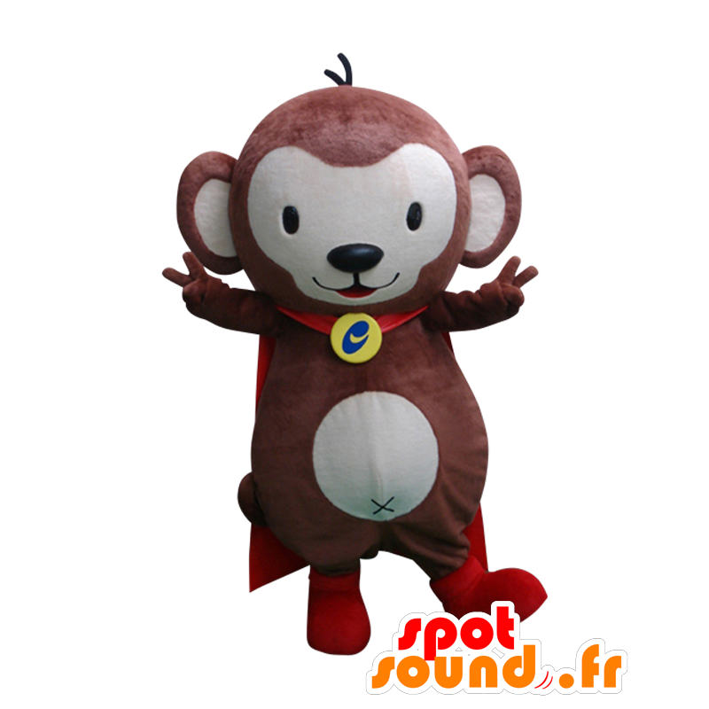 Cell Monkey mascot, brown and white monkey with a cape - MASFR26899 - Yuru-Chara Japanese mascots
