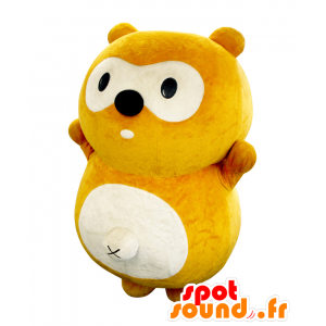 Mascotte de Ponta, gros nounours orange et blanc, dodu et drôle - MASFR26900 - Mascottes Yuru-Chara Japonaises