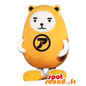 Mascotte de Bear-kun, gros nounours jaune, de Nishi-Azabu - MASFR26901 - Mascottes Yuru-Chara Japonaises