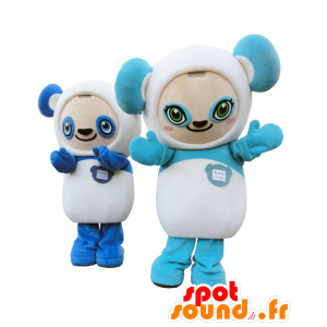 Μασκότ Σάρι Χαρά, 2 μπλε και άσπρο pandas - Ιαπωνικές μασκότ Yuru-Chara - MASFR26904 - SpotSound.fr