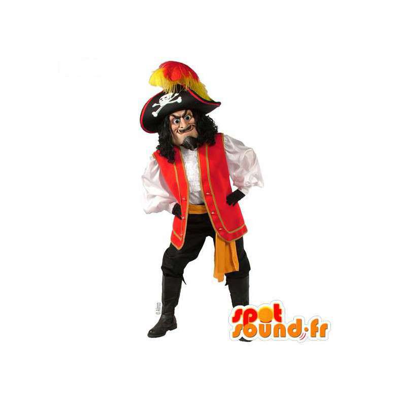 Meget realistisk piratkaptajnmaskot - Spotsound maskot kostume