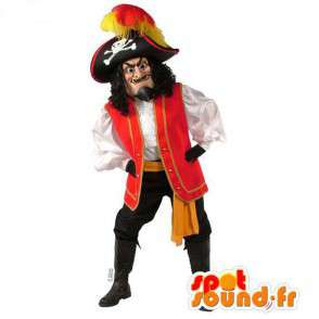 Meget realistisk piratkaptajnmaskot - Spotsound maskot kostume