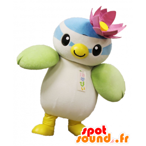 Mascot Hasupyi, kleurrijke vogel met een lotusbloem - MASFR26907 - Yuru-Chara Japanse Mascottes