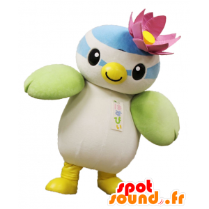 Mascot Hasupyi, pássaro colorido com uma flor de lótus - MASFR26907 - Yuru-Chara Mascotes japoneses