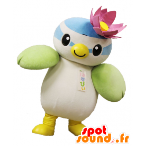 Hasupyi mascot, colorful bird with a lotus flower - MASFR26907 - Yuru-Chara Japanese mascots