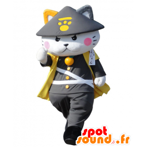 Nyan mascotte Hagi, gatto bianco con un cappello cinese - MASFR26908 - Yuru-Chara mascotte giapponese