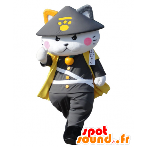 Nyan mascotte Hagi, gatto bianco con un cappello cinese - MASFR26908 - Yuru-Chara mascotte giapponese