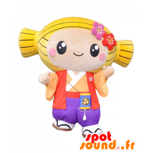 Mascotte de Mito chan, fillette blonde, très jolie et colorée - MASFR26911 - Mascottes Yuru-Chara Japonaises