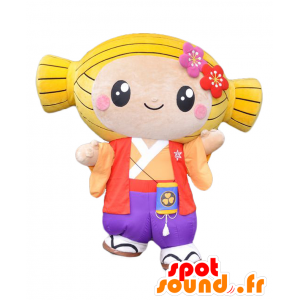 Mito chan mascotte, blonde meisje, heel mooi en kleurrijk - MASFR26911 - Yuru-Chara Japanse Mascottes