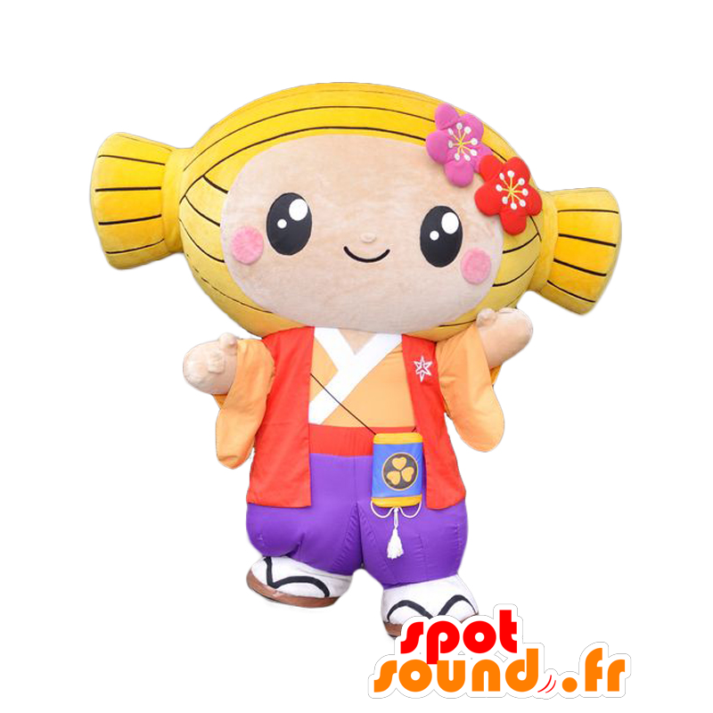 Mito chan maskotti, blondi tyttö, erittäin kaunis ja värikäs - MASFR26911 - Mascottes Yuru-Chara Japonaises