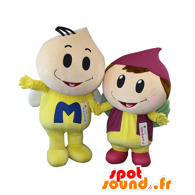 Mascots Zukunft-Kun und Nozomi-Chan, ein Junge und ein Mädchen - MASFR26912 - Yuru-Chara japanischen Maskottchen