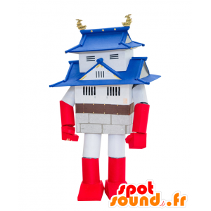Mascotte de Château Lobo, château blanc rouge et bleu de Gifu - MASFR26914 - Mascottes Yuru-Chara Japonaises