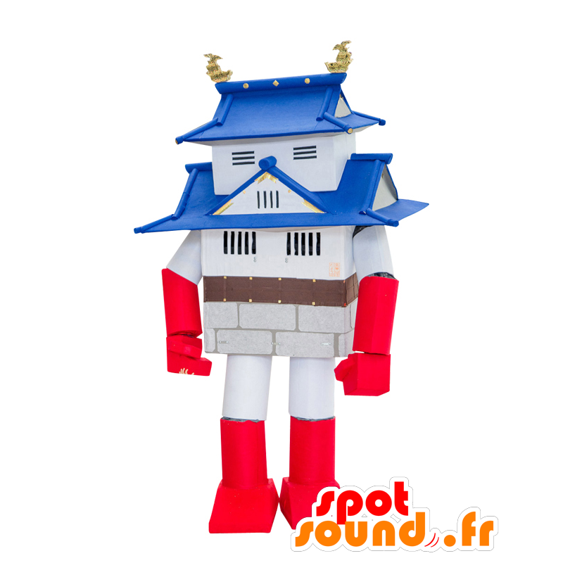 Mascotte de Château Lobo, château blanc rouge et bleu de Gifu - MASFR26914 - Mascottes Yuru-Chara Japonaises