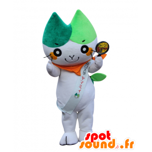 やまみいマスコット、白と緑の猫-MASFR26919-日本のゆるキャラのマスコット