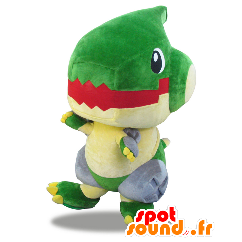 Mascot Urs-kun, groen en geel dinosaurus, erg grappig - MASFR26922 - Yuru-Chara Japanse Mascottes