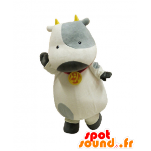 Mascotte de Toshi-kun, vache blanche et grise - MASFR26924 - Mascottes Yuru-Chara Japonaises