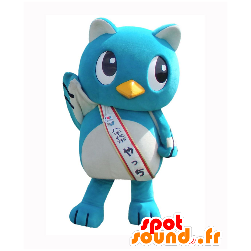 ゆるキャラマスコット日本人 の Yatchiマスコット 大きな目を持つ青と白フクロウ 色変更 変化なし 切る L 180 190センチ 撮影に最適 番号 服とは 写真にある場合 番号 付属品 番号