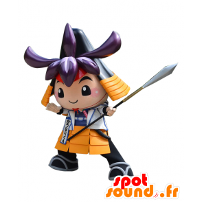 Mascot Katsunari kun, samurai in yellow and black outfit - MASFR26928 - Yuru-Chara Japanese mascots