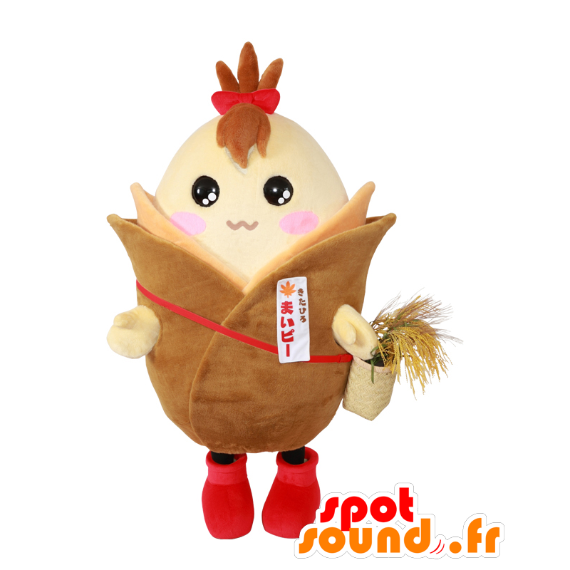 Mascot KitaHiro Maipi, bruine rijst korrel - MASFR26929 - Yuru-Chara Japanse Mascottes