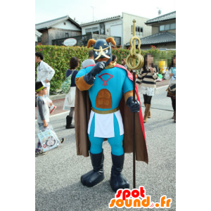Mascot Inunakin, muskulær ridder med hjelm og kappe - Spotsound