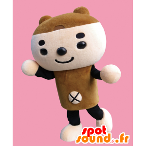 Mascot Pompon, brown teddy bears, beige and black - Japanese Yuru-Chara Mascots - MASFR26933 - SpotSound.fr