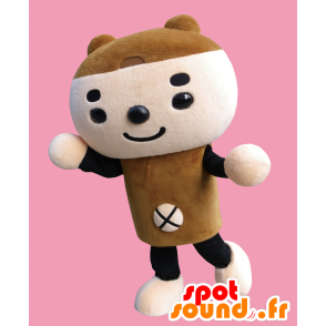 Mascot Pompon, brown teddy bears, beige and black - Japanese Yuru-Chara Mascots - MASFR26933 - SpotSound.fr