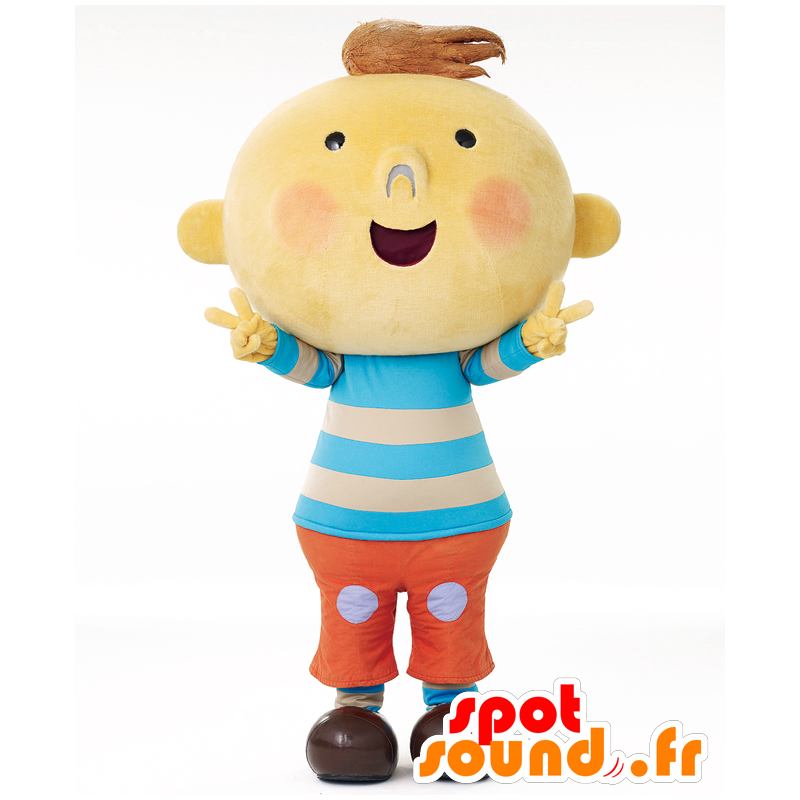 Hopetan maskot, lille dreng i farverigt tøj - Spotsound maskot