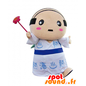 Atsuo maskot, mann, eventyr, med en hvit tunika - MASFR26937 - Yuru-Chara japanske Mascots