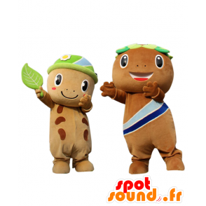 Mascotas Morikko y San-chan, 2 salamandras marrones - MASFR26938 - Yuru-Chara mascotas japonesas