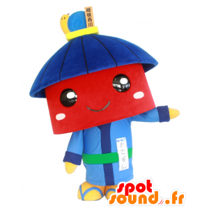 Paraplymaskot Boko, röd man med ett parasoll - Spotsound maskot