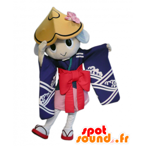 Mascot Tokushi, meisje in kleurrijke outfit met een hoed - MASFR26942 - Yuru-Chara Japanse Mascottes