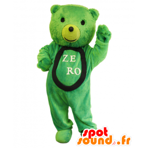 Zeronomikuma mascot, green teddy bear, soft and hairy - MASFR26943 - Yuru-Chara Japanese mascots