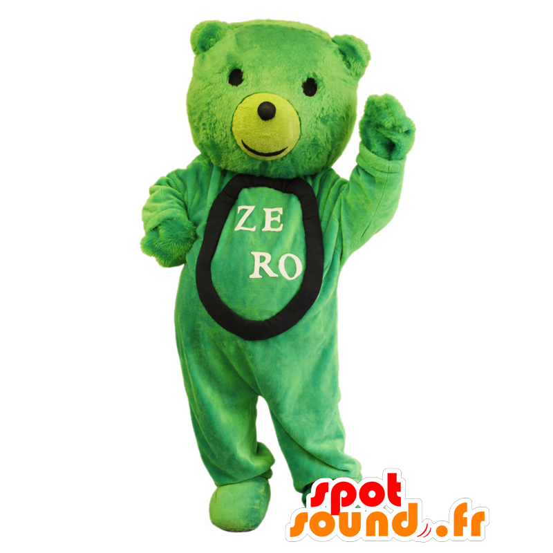 Zeronomikuma mascot, green teddy bear, soft and hairy - MASFR26943 - Yuru-Chara Japanese mascots
