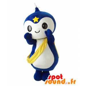 Mascot shutout Kun, blå og hvit mann med en propell - MASFR26948 - Yuru-Chara japanske Mascots