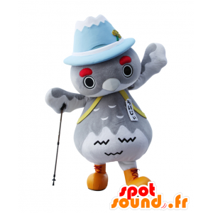 Mascot Raiji, grijze uil met een berg op het hoofd - MASFR26950 - Yuru-Chara Japanse Mascottes
