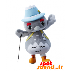 Maskot Raiji, šedá sova s ​​horou na hlavě - MASFR26950 - Yuru-Chara japonské Maskoti