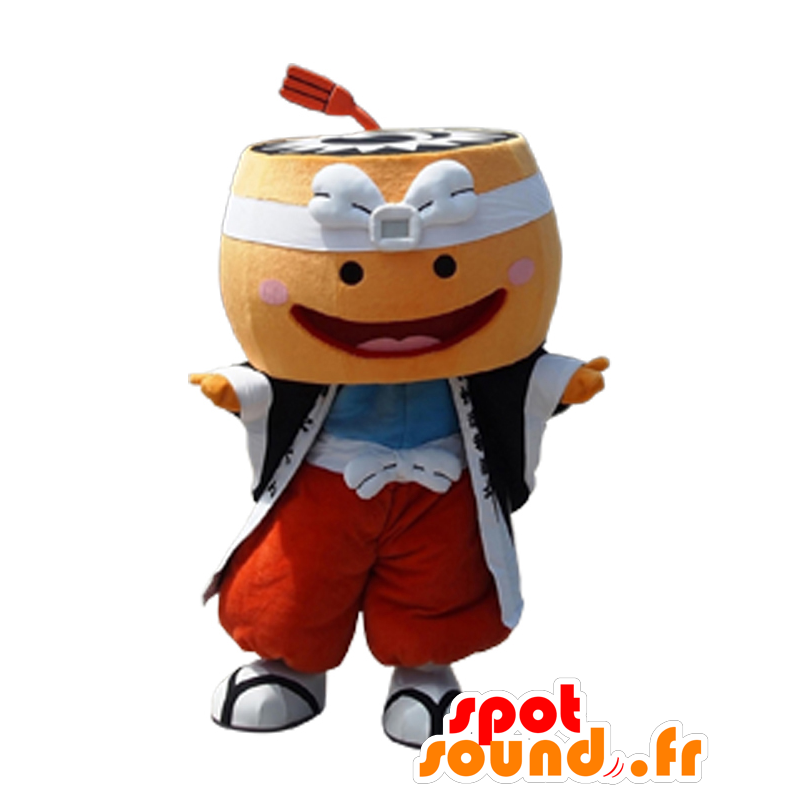 Mascot Jin Takun, med hodet formet krig trommel - MASFR26954 - Yuru-Chara japanske Mascots