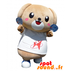 Mascot Ho-kun, bruine en witte hond, leuk en grappig - MASFR26956 - Yuru-Chara Japanse Mascottes