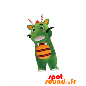 Tsurugon mascot, green and orange dragon - MASFR26961 - Yuru-Chara Japanese mascots