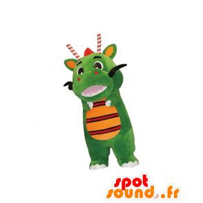 Mascota Tsurugon, verde y naranja dragón - MASFR26961 - Yuru-Chara mascotas japonesas